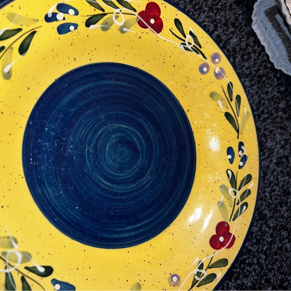 ⭐️Discontinued Style-Eyes By Baum Bros. Blue Yellow Floral  Dinner Bowl Plate - Picture 7 of 10